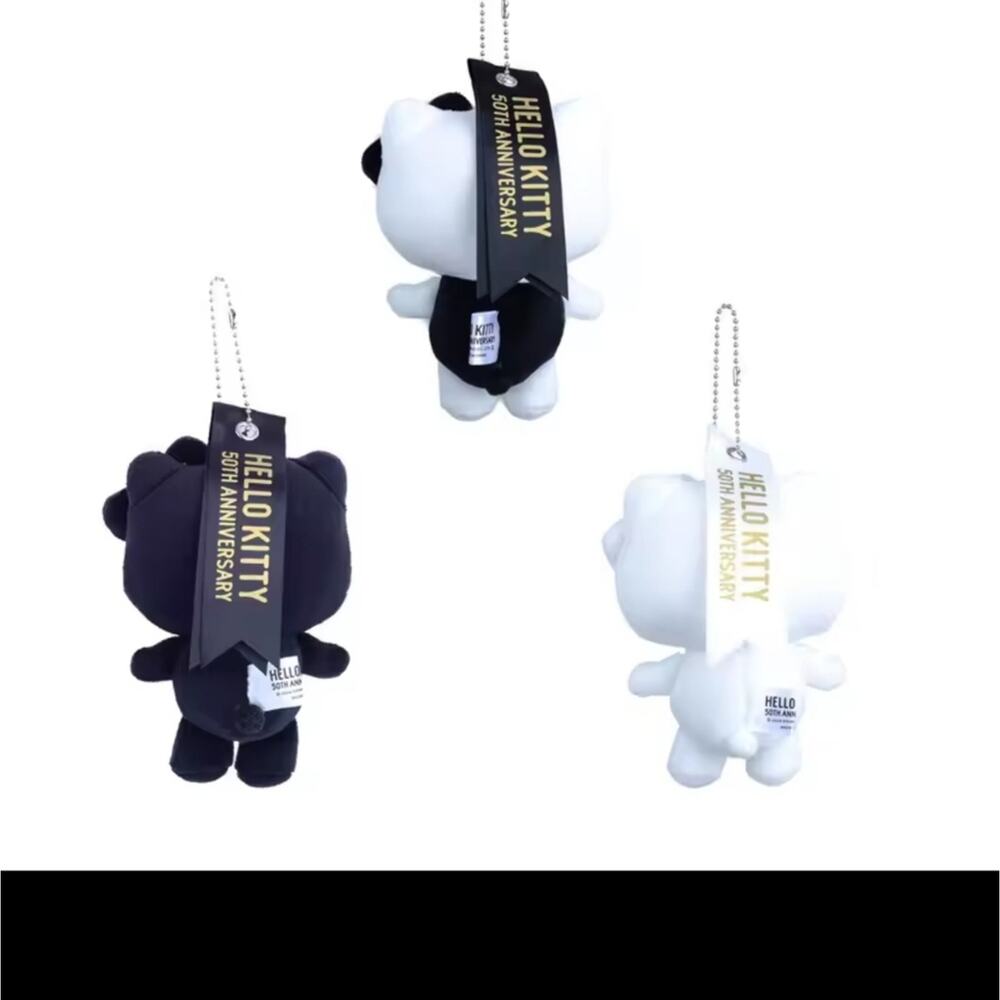 Hello Kitty 50th Anniversary Plush Keychain All White - Picture 6 of 6